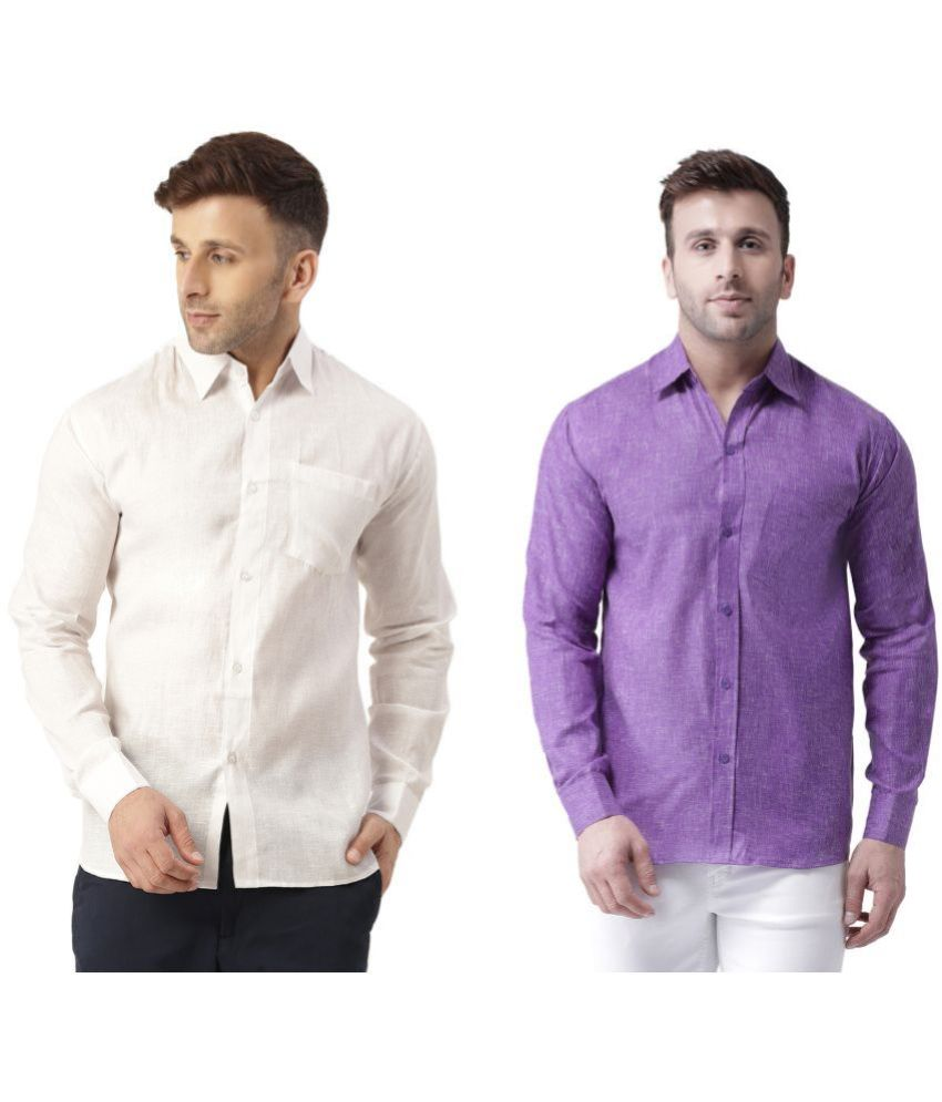     			KLOSET By RIAG 100% Cotton Regular Fit Solids Full Sleeves Men's Casual Shirt - Mauve ( Pack of 2 )