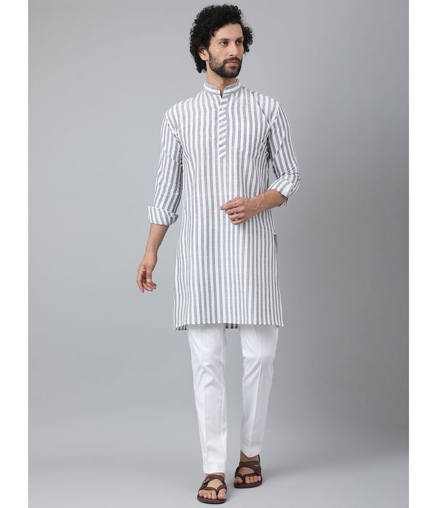     			KLOSET By RIAG Grey Melange Cotton Regular Fit Men's Kurta Pyjama Set ( Pack of 1 )