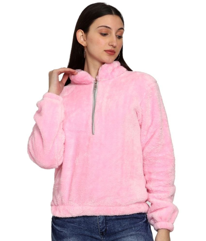     			PP Kurtis Faux Fur Women's Non Hooded Sweatshirt ( Pink )