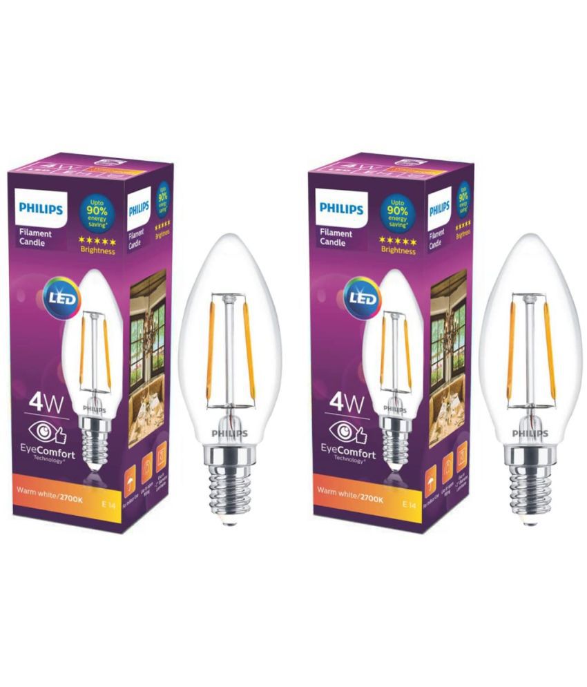    			Philips 4w Warm White LED Bulb ( Pack of 2 )