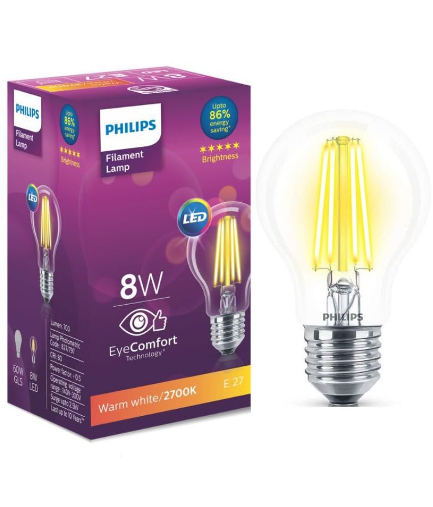     			Philips 8w Warm White LED Bulb ( Single Pack )