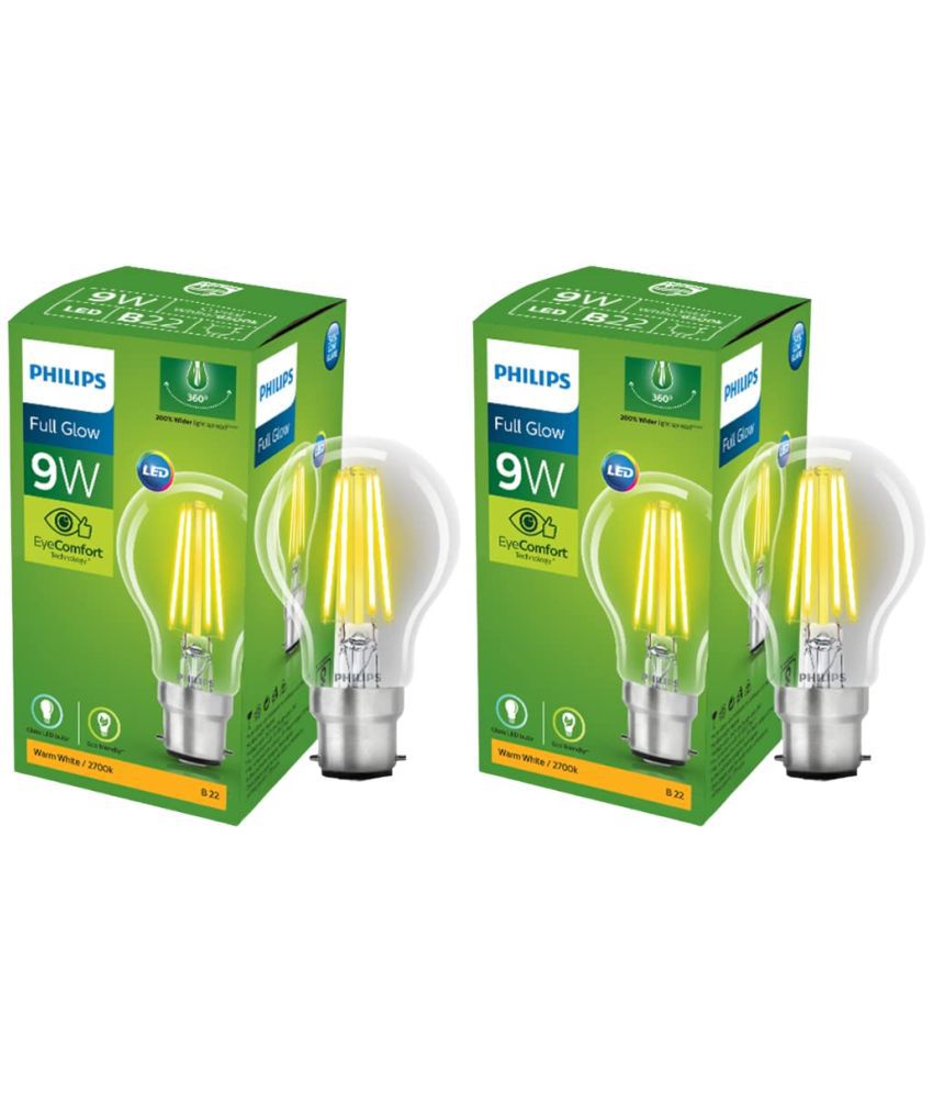     			Philips 9w Warm White LED Bulb ( Pack of 2 )