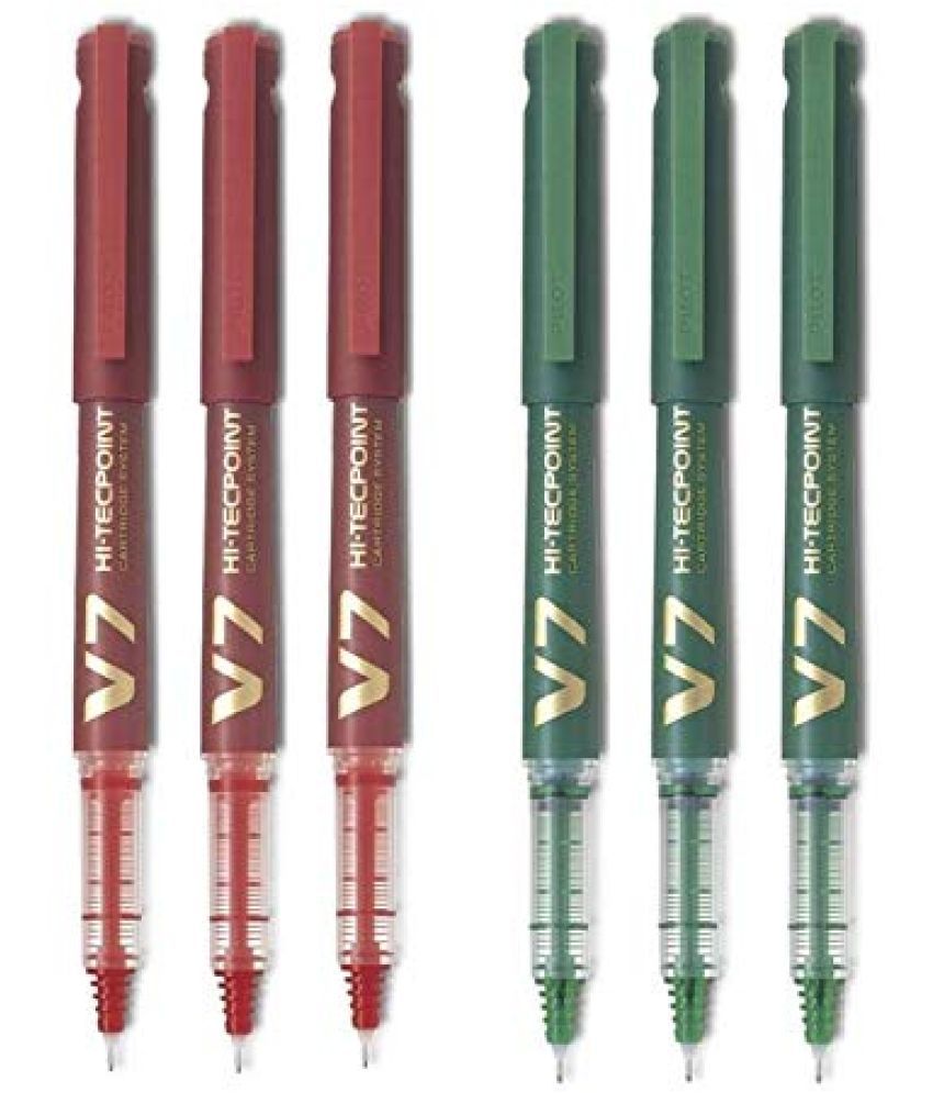     			Pilot Hi-Tecpoint V7 Cartridge Pen Red 3 and Green 3