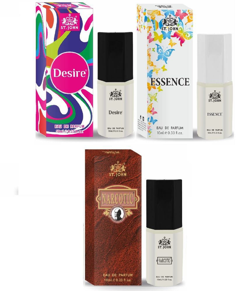     			St. John Narcotic,Desire & Essence Perfume for Men10ml Each Eau De Parfum (EDP) For Men 10ml ( Pack of 3 )