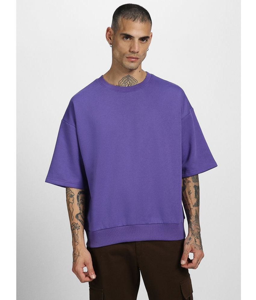     			Veirdo Fleece Round Neck Men's Sweatshirt - Purple ( Pack of 1 )