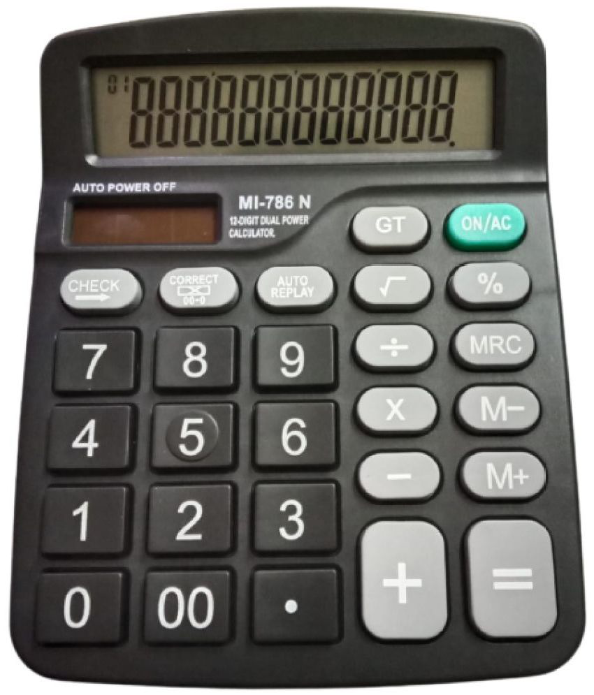     			2341FF- 1PC  MI-786 N  CALCULATOR 120 Steps Check & Correct 12 Digit Premium Desktop Calculator( PACK OF 1)