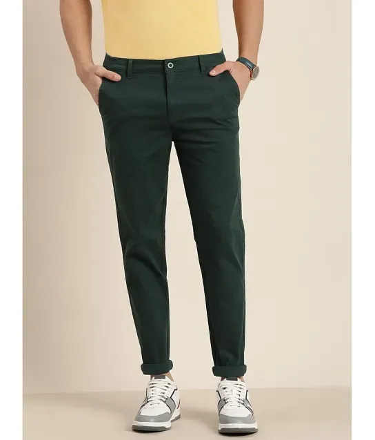 Dark Green Trousers - Buy Dark Green Trousers online in India