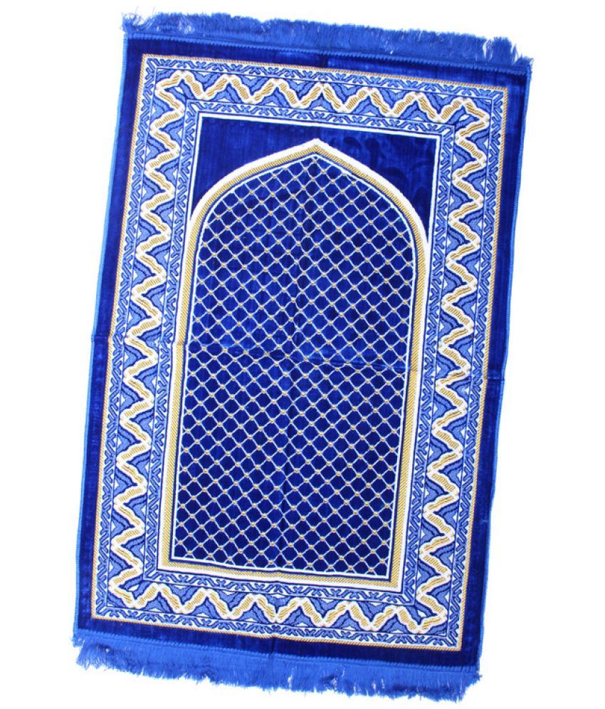     			ADIRNY Blue Single Regular Velvet Prayer Mat ( 110 X 70 cm )