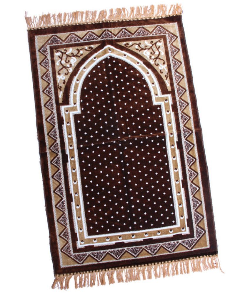     			ADIRNY Brown Single Regular Velvet Prayer Mat ( 110 X 70 cm )