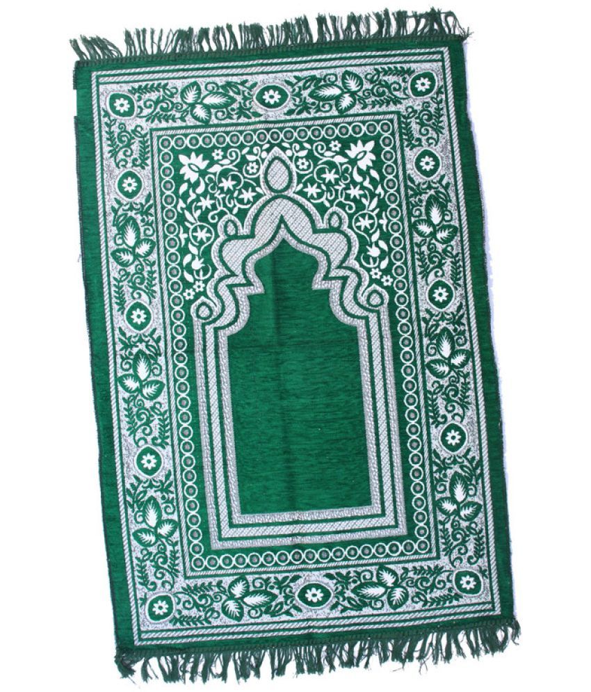     			ADIRNY Green Single Regular Cotton Prayer Mat ( 110 X 70 cm )