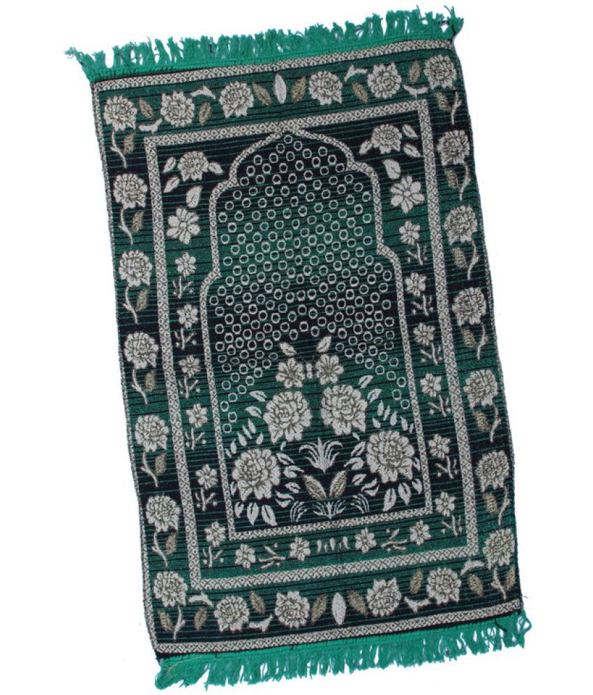     			ADIRNY Green Single Regular Cotton Prayer Mat ( 110 X 70 cm )