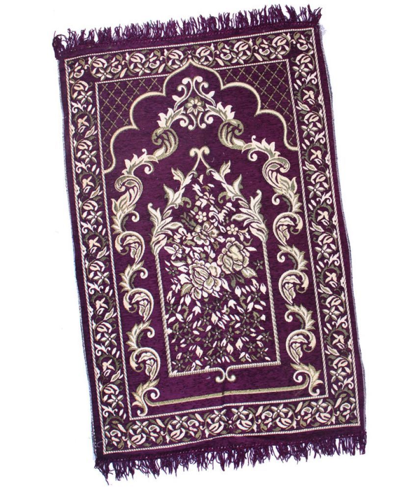     			ADIRNY Purple Single Regular Cotton Prayer Mat ( 110 X 70 cm )