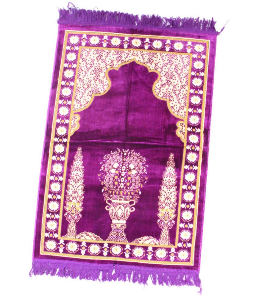     			ADIRNY Purple Single Regular Velvet Prayer Mat ( 110 X 70 cm )