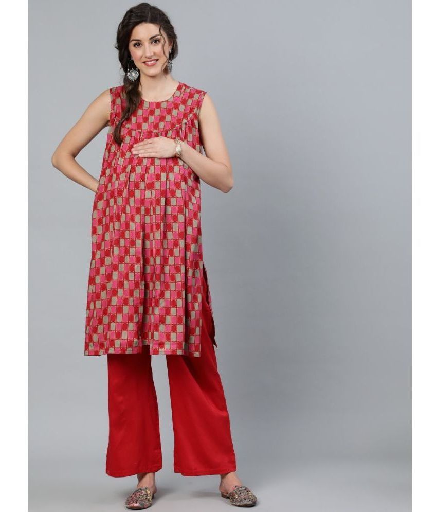     			Antaran Red Rayon Women's Maternity Dress ( Pack of 1 )