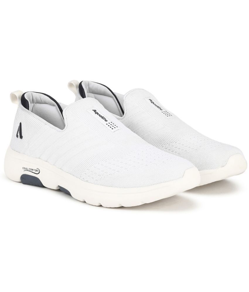     			Aqualite White Men's Slip-on Shoes