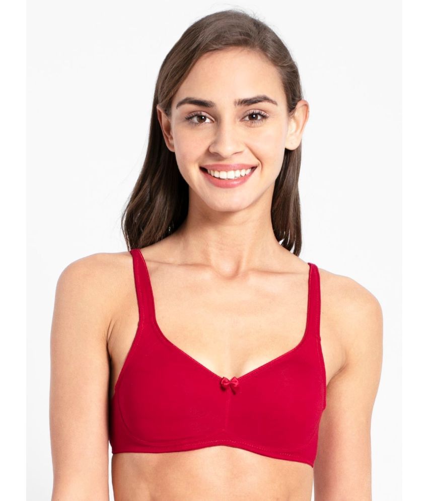     			Jockey 1250 Wirefree Non Padded Super Combed Cotton Elastane Full Coverage Everyday Bra - Red Love