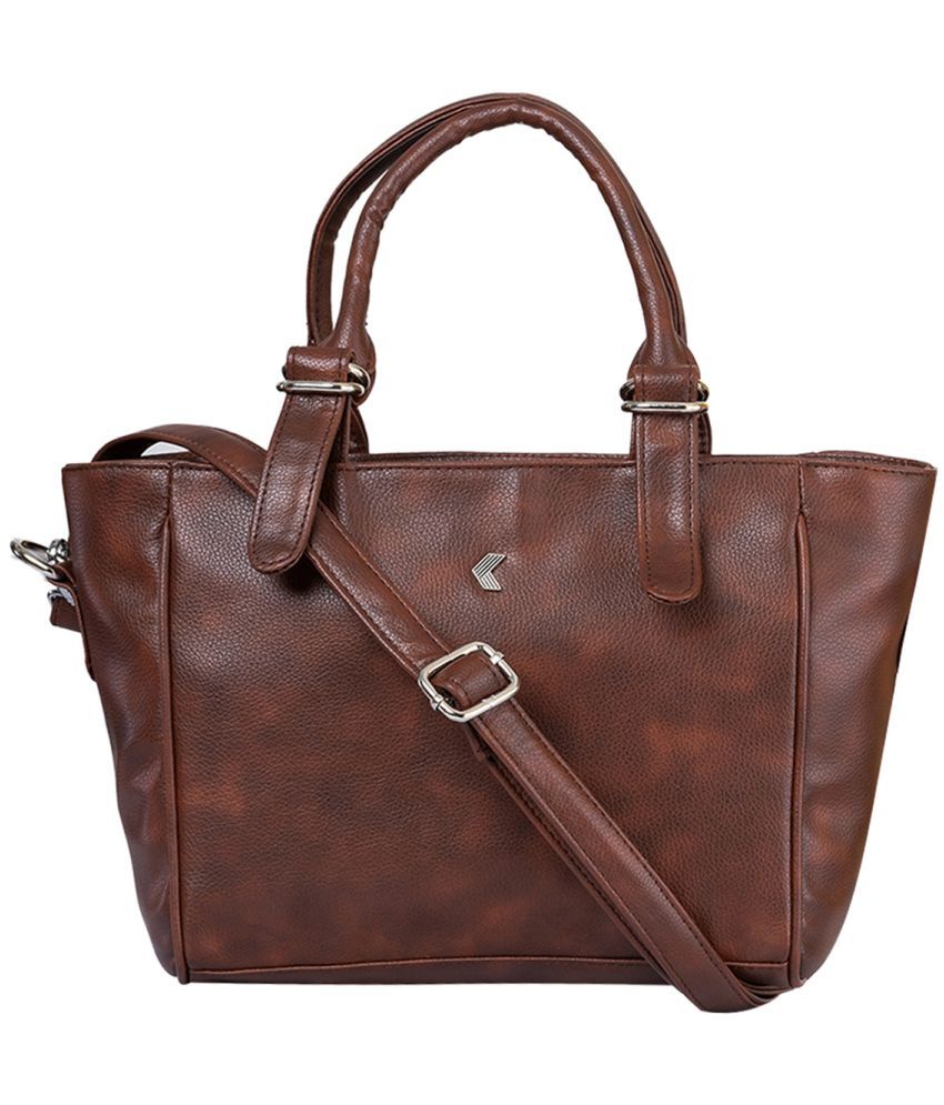     			Khadim's Brown Faux Leather Shoulder Bag