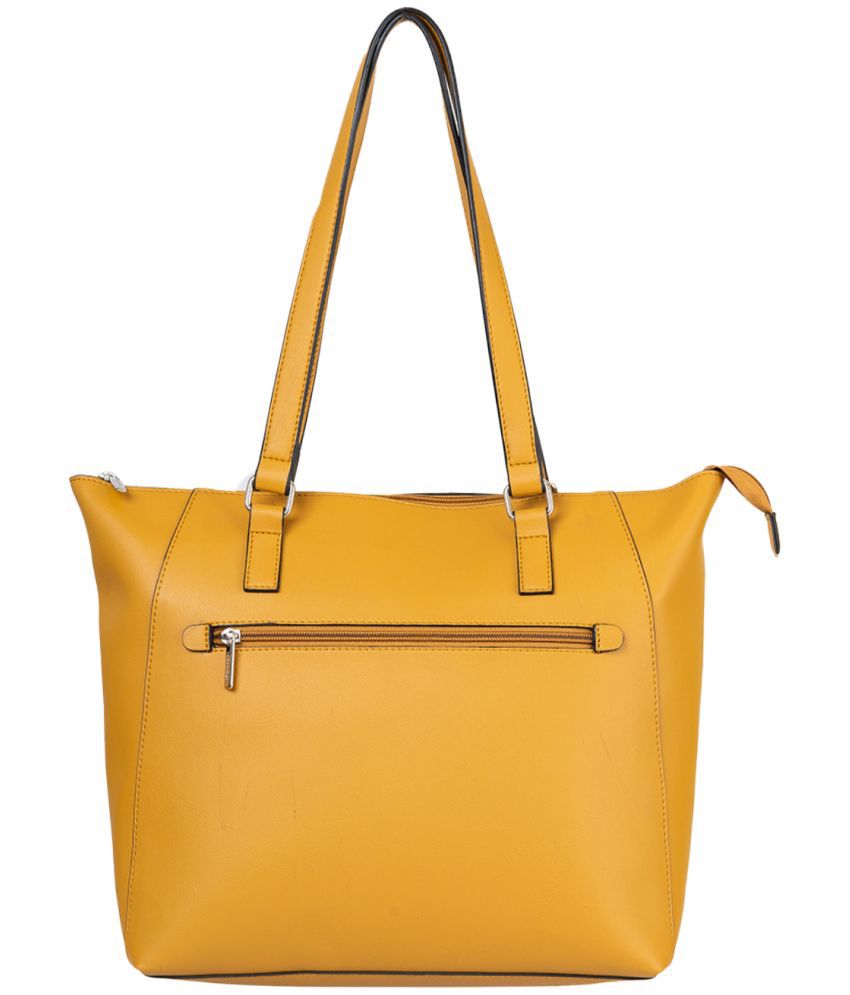     			Khadim's Yellow Faux Leather Sling Bag