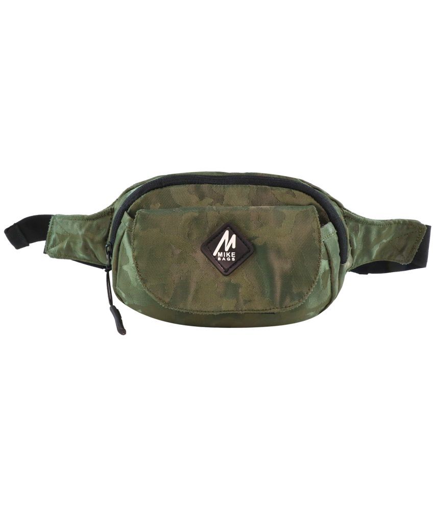     			MIKE Pouch- Olive Green Polyester Green Waist Pouch