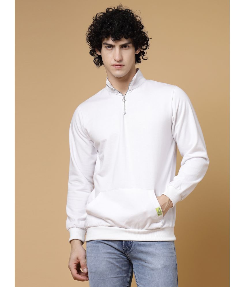     			Rigo Cotton High Neck Men's Sweatshirt - White ( Pack of 1 )