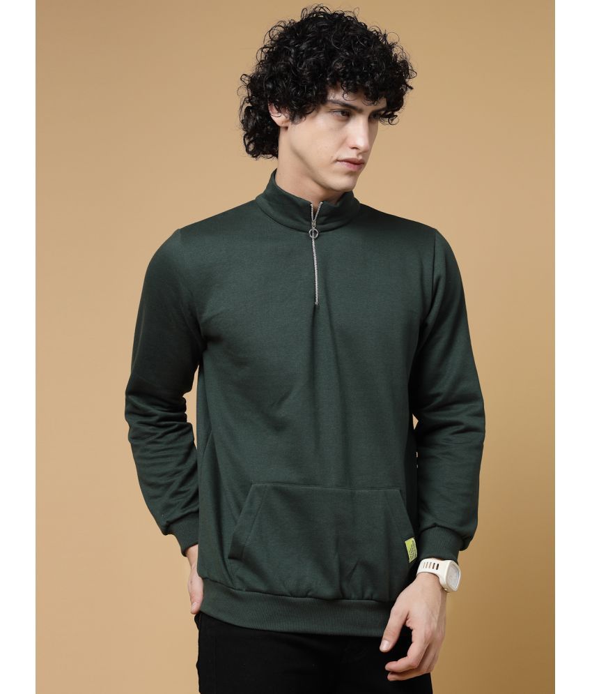     			Rigo Cotton High Neck Men's Sweatshirt - Green ( Pack of 1 )