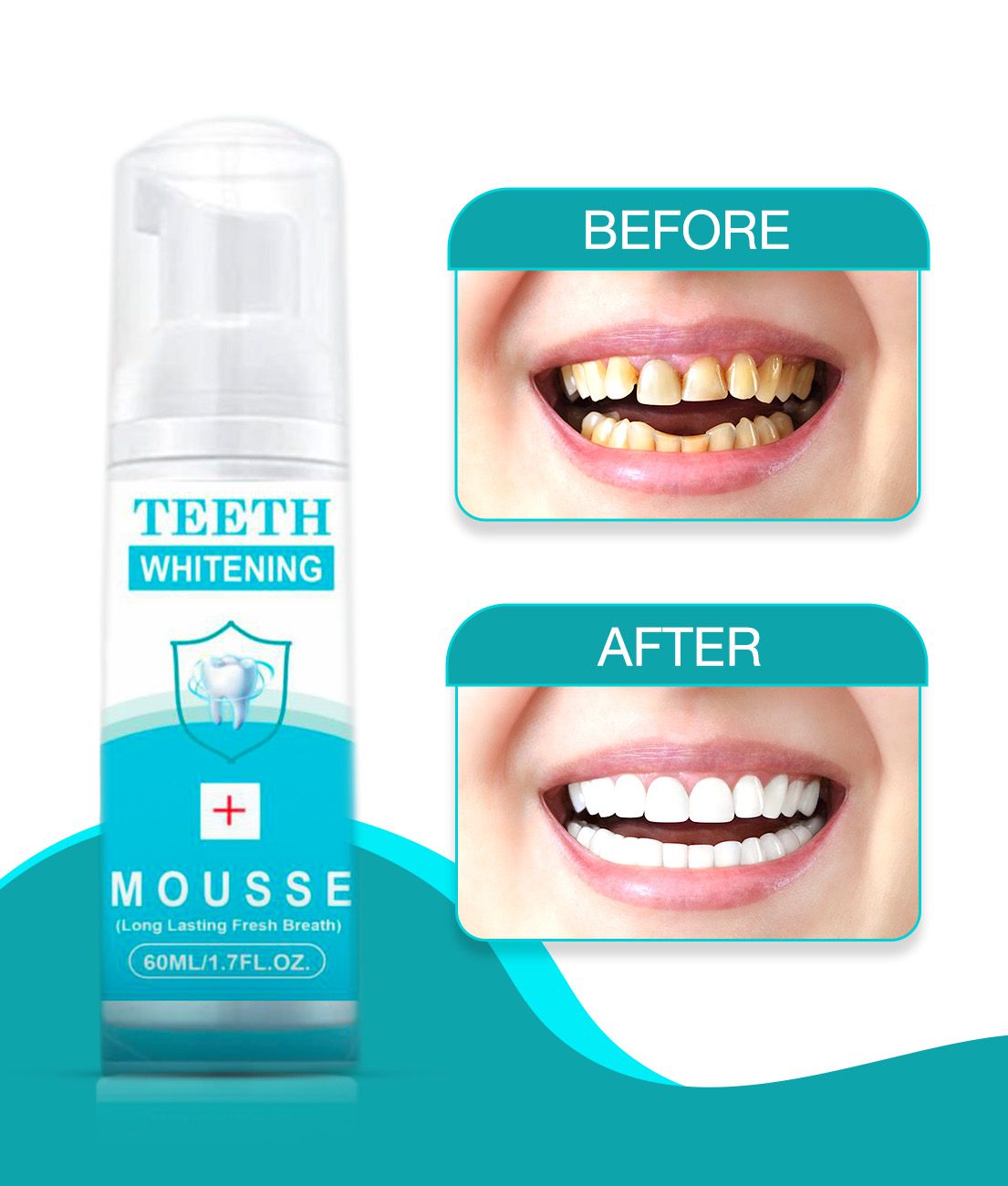     			Naturalleaf long lasting fresh breath- teeth whitening foam Denture Oral Kit