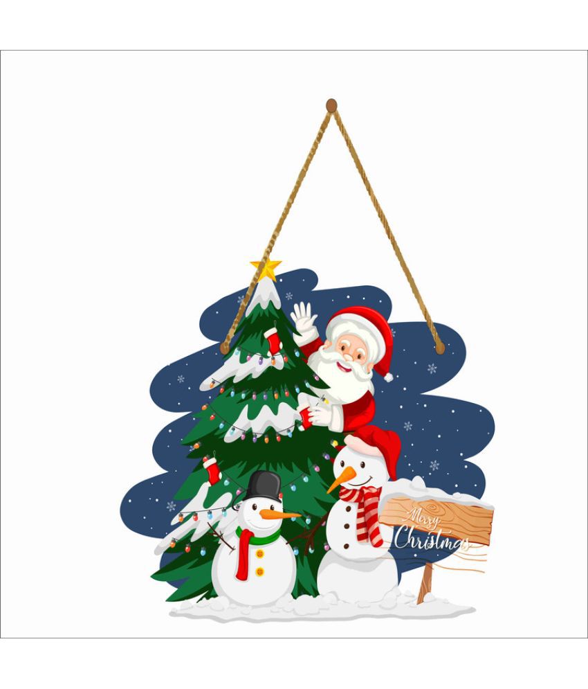     			Saf Wood Christmas wall hanging Wall Sculpture Multi - Pack of 1