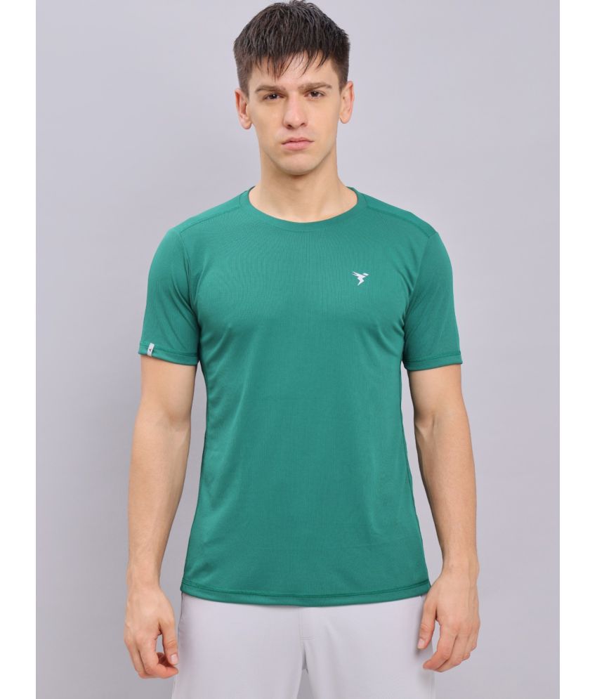     			Technosport Green Polyester Slim Fit Men's Sports T-Shirt ( Pack of 1 )
