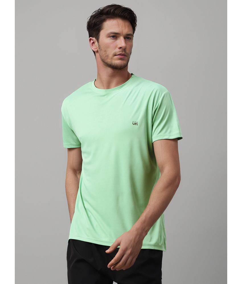     			UrbanMark Polyester Regular Fit Solid Half Sleeves Men's T-Shirt - Green ( Pack of 1 )