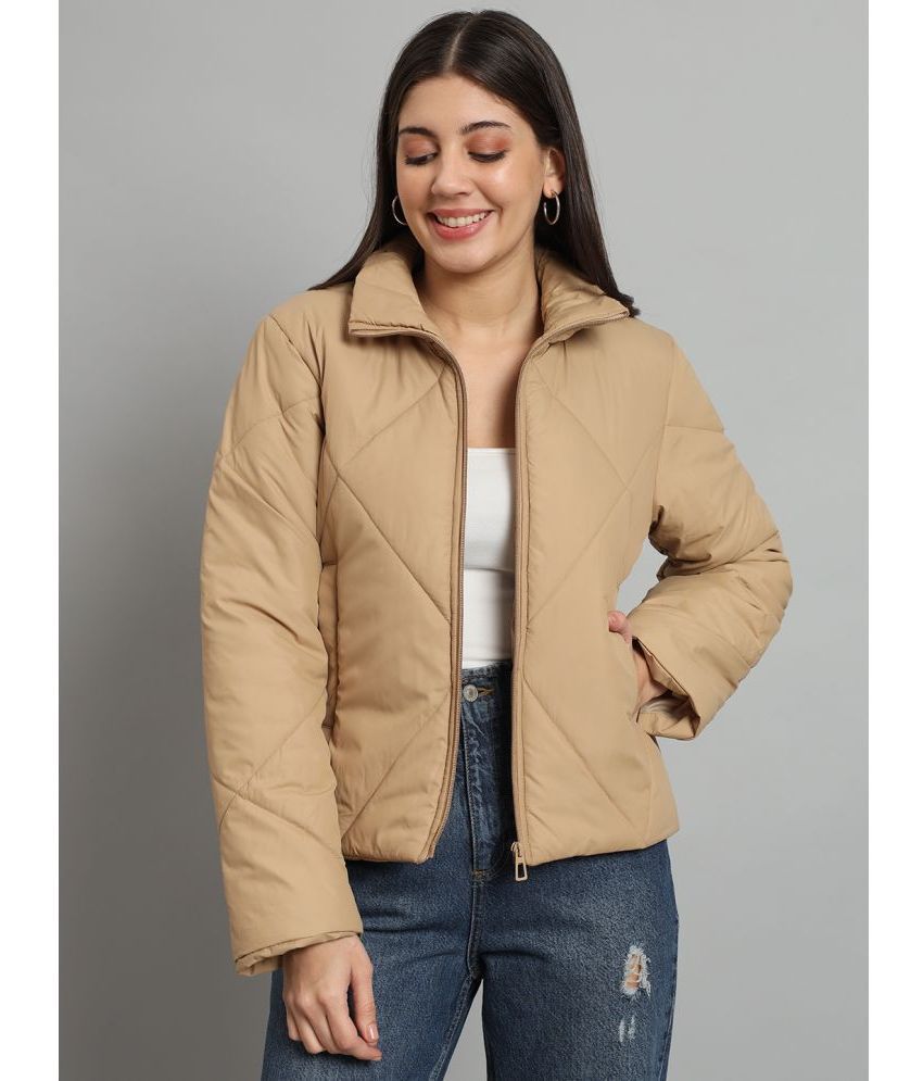    			renuovo - Polyester Blend Beige Bomber Jackets Pack of 1