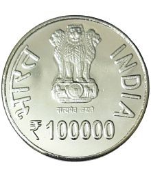 Extreme Rare 100000 Rupee - Rabindranath Tagore Silver Plated Fantasy Token Memorial Coin
