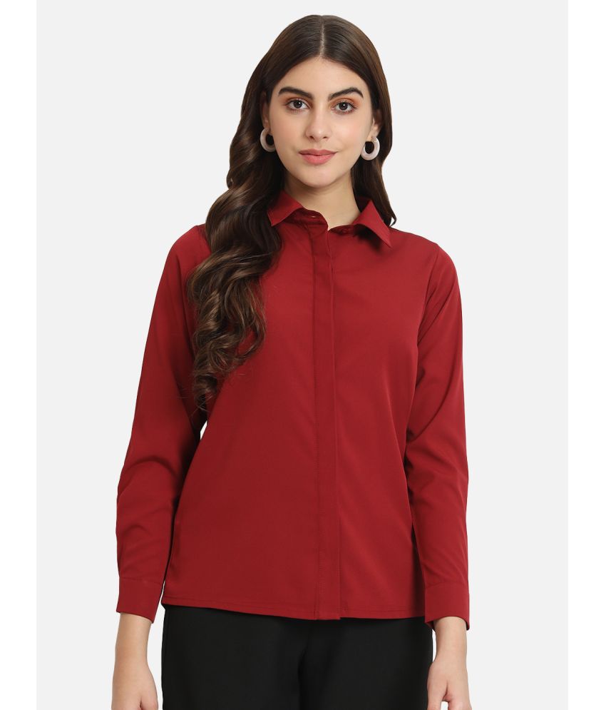     			ALL WAYS YOU Red Crepe Women's Shirt Style Top ( Pack of 1 )