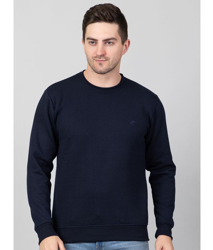     			EKOM Fleece Round Neck Men's Sweatshirt - Navy Blue ( Pack of 1 )
