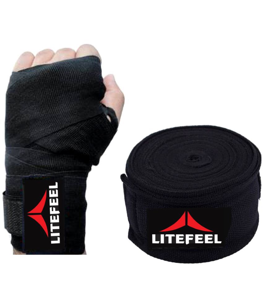     			LITE FEEL Black Cotton Hand Wrap ( Pack of 1 )