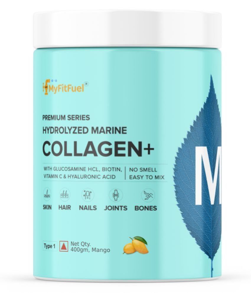     			MyFitFuel Hydrolyzed Marine Collagen with Hyaluronic Acid, Biotin, Zinc & Vitamin C. 400g, Mango