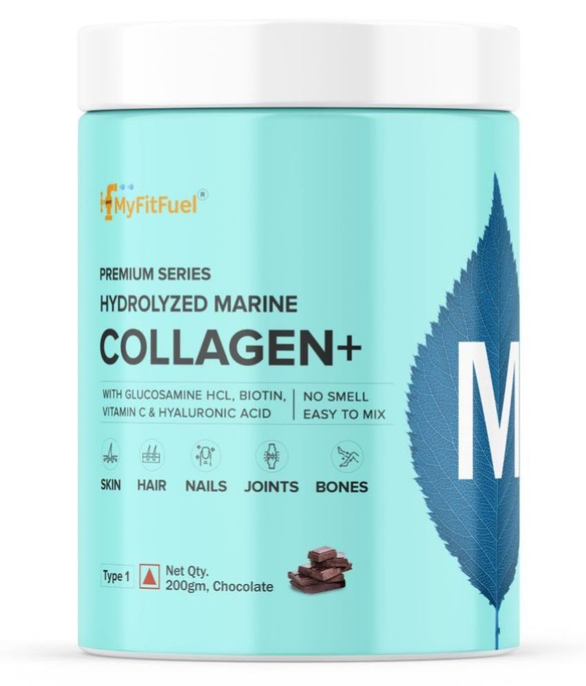     			MyFitFuel Hydrolyzed Marine Collagen with Hyaluronic Acid, Biotin, Zinc & Vitamin C. 200g, Chocolate