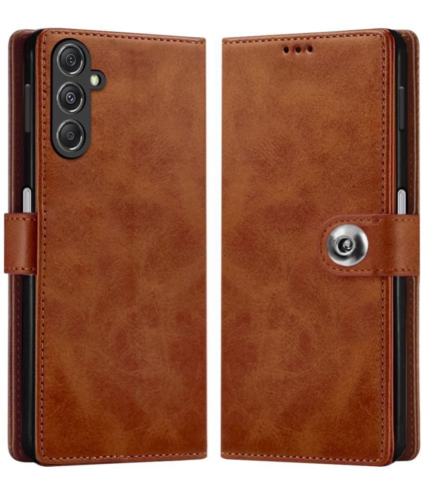     			NBOX Brown Flip Cover Leather Compatible For Samsung Galaxy M34 5G ( Pack of 1 )