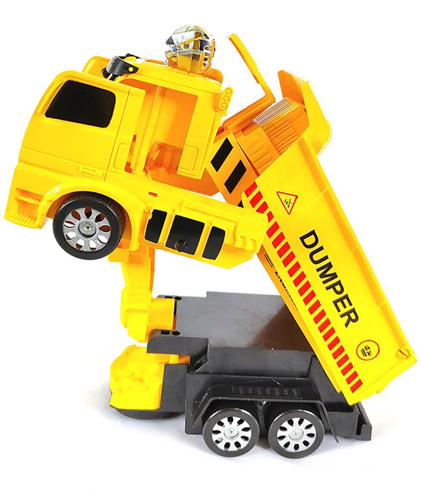     			RAINBOW RIDERS Transformers Engineering Form Deformation Robot Truck || Deform Dumper  Truck /JCB Robot 3MDL Dumper For Kids /Battery Operated Truck For Boys Girls  ,3+Years Children/Plastic  Truck With Light and Music (Multicolor)