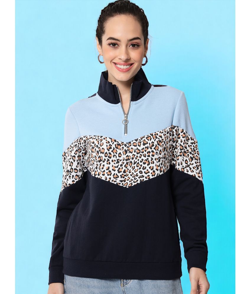     			AUSTIN WOOD Fleece Women's Zippered Sweatshirt ( Multi Color )