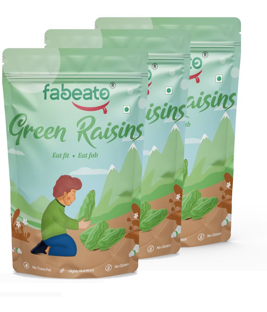     			Fabeato Natural Premium Seedless Green Raisins 250g (Pack of 4)|Premium Kishmish/Kismis |Nutritious and Healthy|Good source of fiber| Fat free| Rich in Antioxidants and Calcium