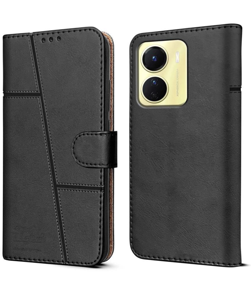     			NBOX Black Flip Cover Artificial Leather Compatible For Vivo Y78 ( Pack of 1 )
