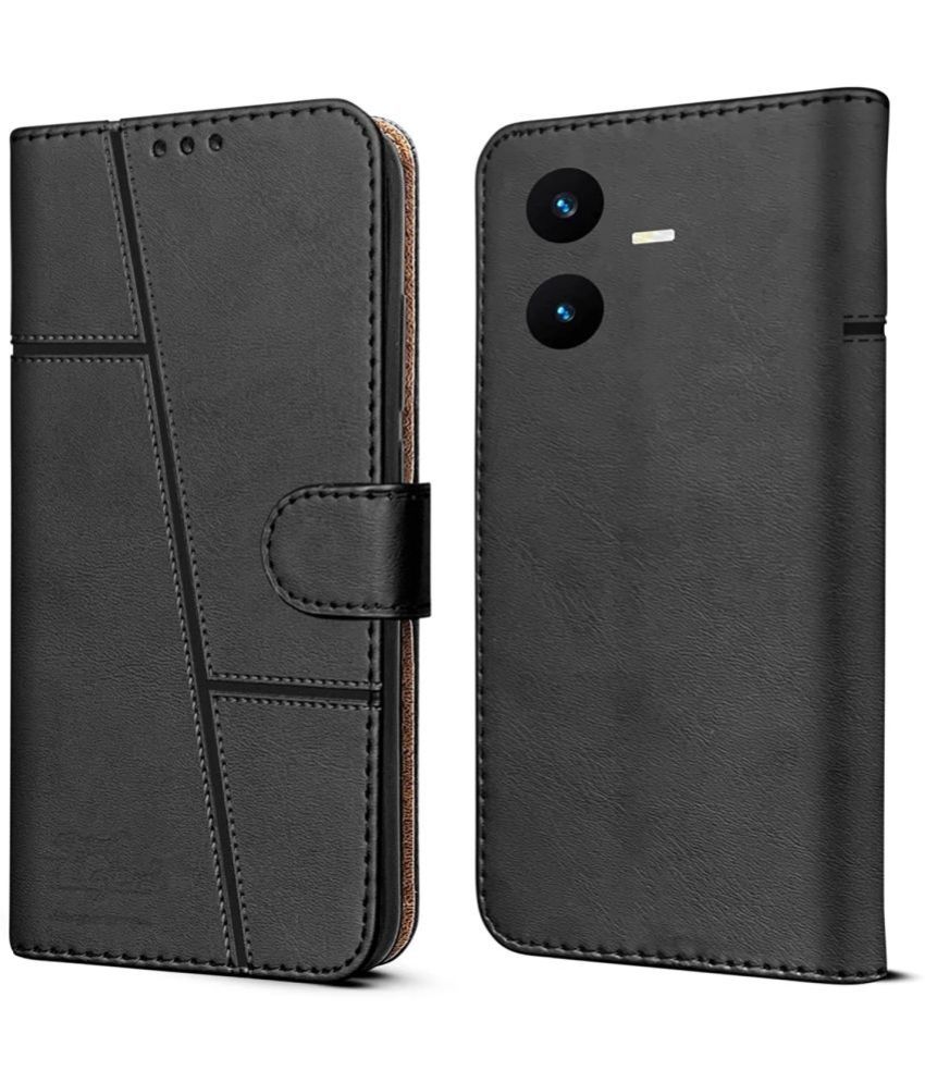     			NBOX Black Flip Cover Artificial Leather Compatible For Samsung Galaxy F04 ( Pack of 1 )