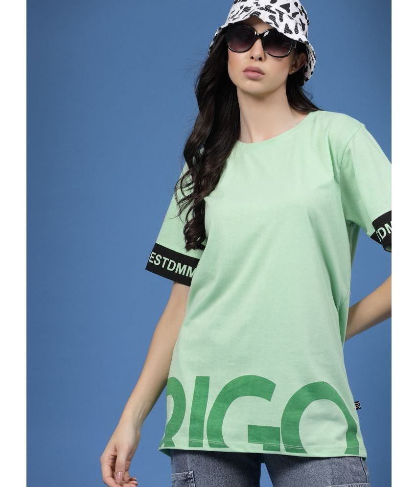    			Rigo Mint Green Cotton Loose Fit Women's T-Shirt ( Pack of 1 )