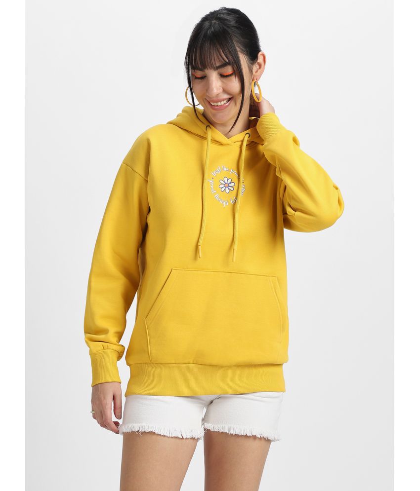     			JUNEBERRY Cotton - Fleece Women's Hooded Sweatshirt ( Mustard )