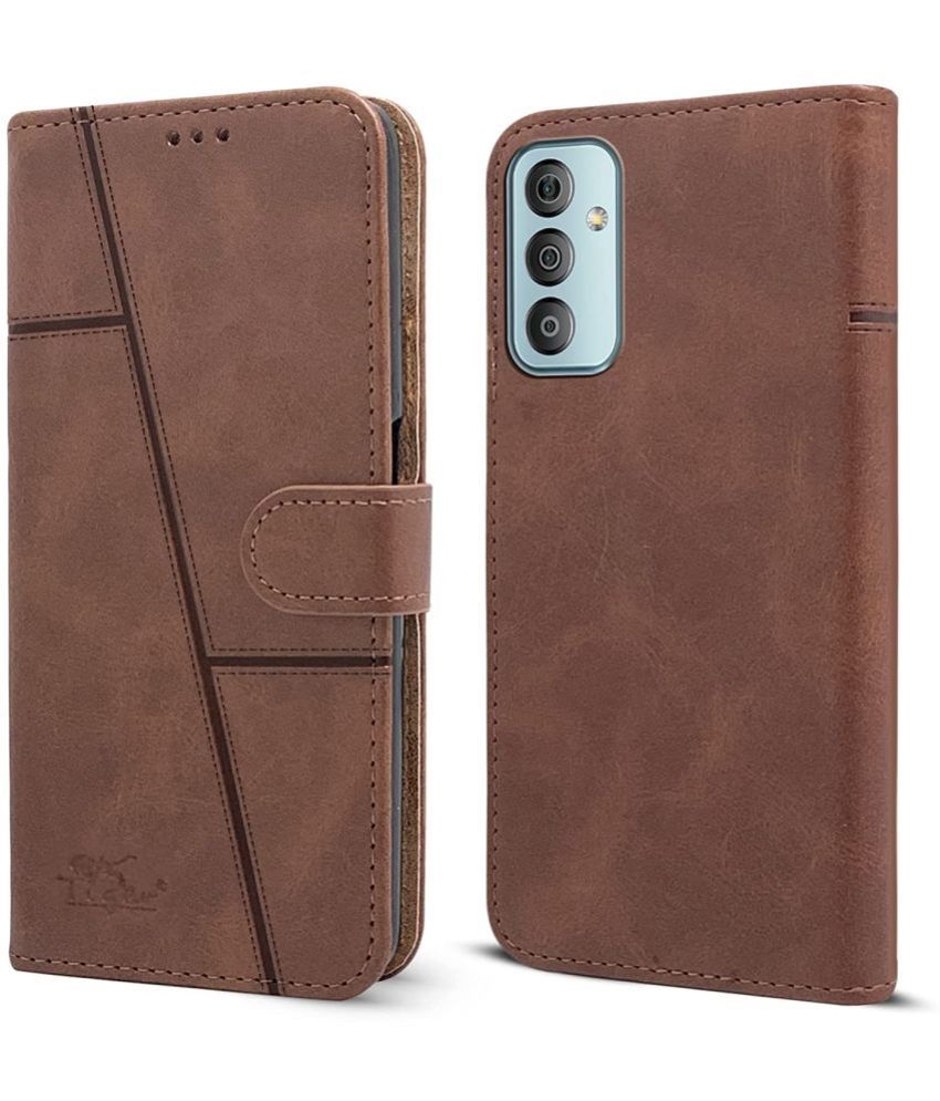     			NBOX Brown Flip Cover Artificial Leather Compatible For Samsung Galaxy F54 5G ( Pack of 1 )