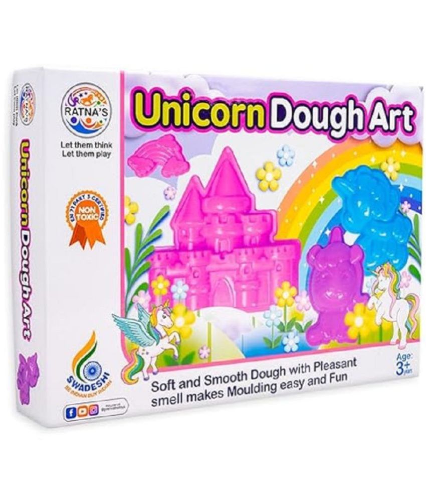     			Ratnas Unicorn Dough Art Modelling, Shaping and Sculpting Kit for Kids 3+ Years, Non Toxic