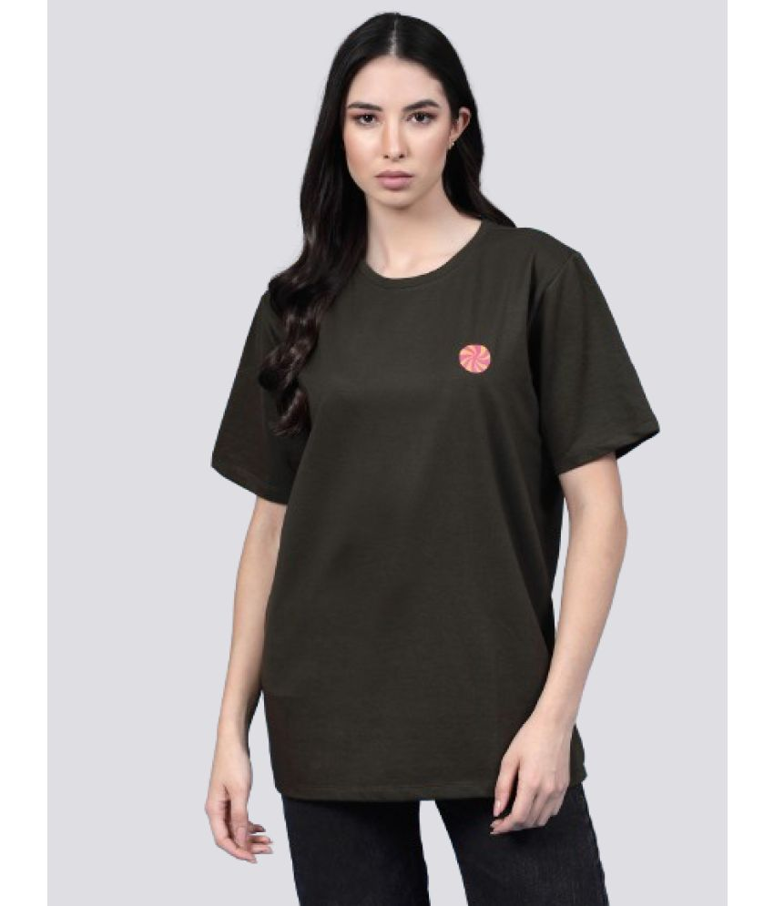     			Rigo Dark Grey Cotton Loose Fit Women's T-Shirt ( Pack of 1 )