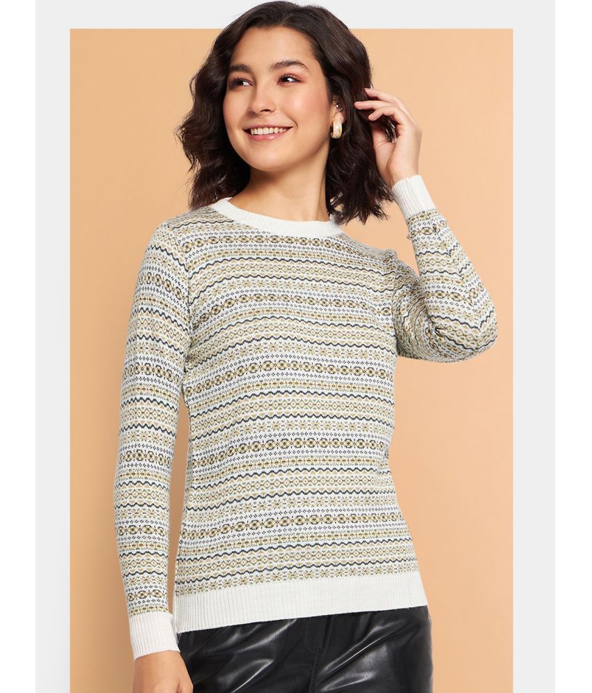     			Clapton Woollen Round Neck Women's Pullovers - White ( Single )