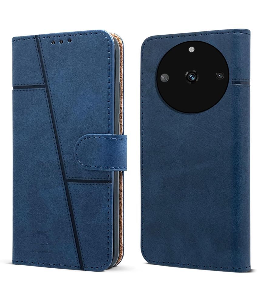     			NBOX Blue Flip Cover Artificial Leather Compatible For Realme Narzo 60 ( Pack of 1 )