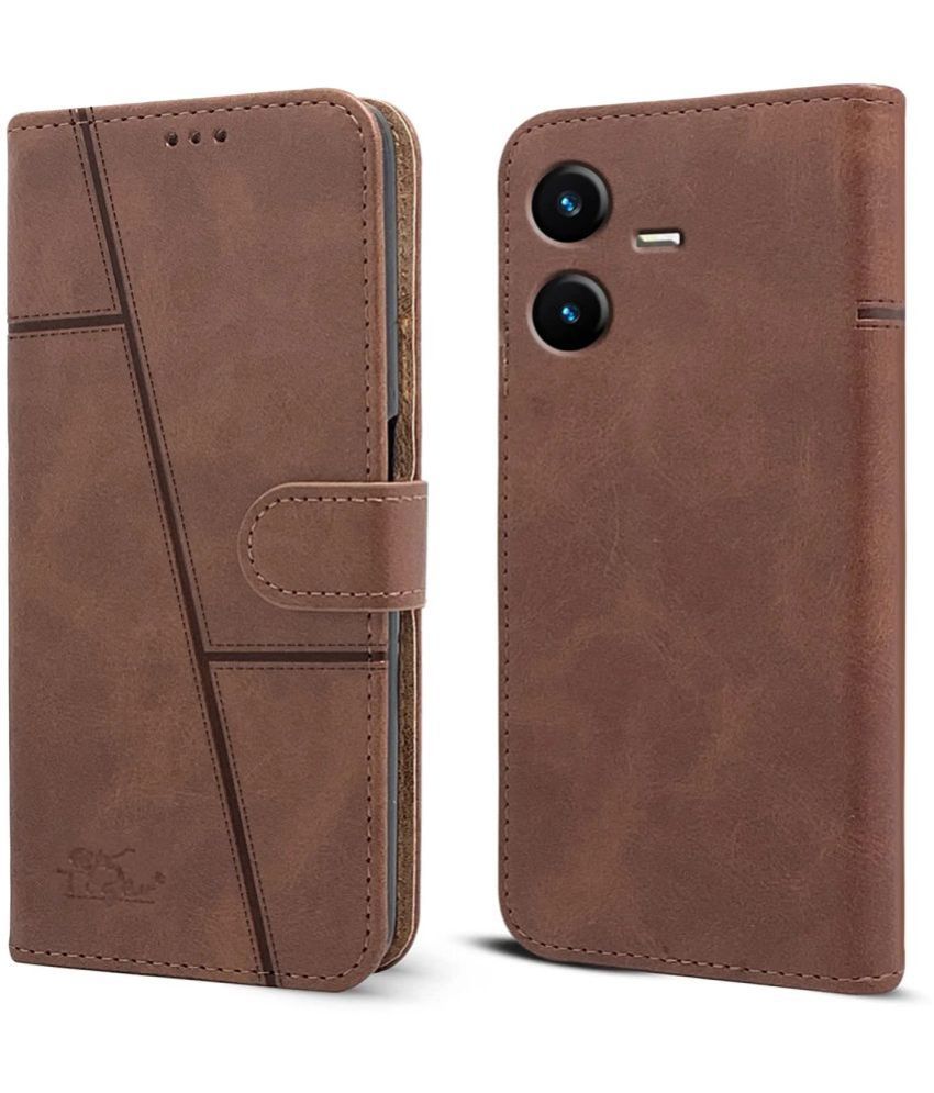     			NBOX Brown Flip Cover Artificial Leather Compatible For Samsung Galaxy F04 ( Pack of 1 )